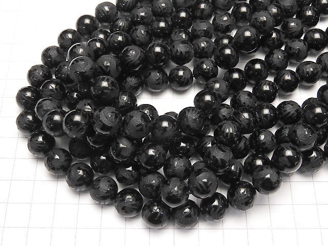 [Video] Carved! Onyx AAA Round 10mm, 12mm, 14mm, 16mm half or 1strand beads (aprx.15inch / 36cm) from Dragon (Four Divine Beasts)