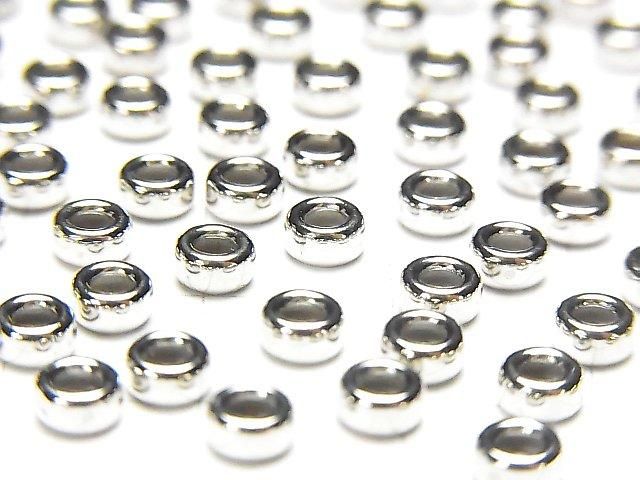 Silver925  Rondelle  3mm,4mm,5mm,6mm Rhodium Plated  10pcs