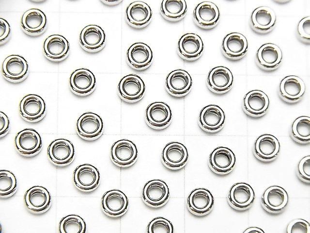 Silver925  Rondelle  3mm,4mm,5mm,6mm Rhodium Plated  10pcs