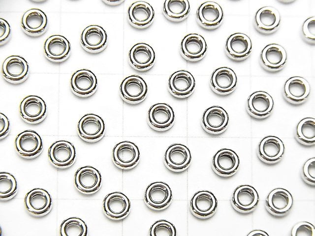 Silver925  Roundel  3mm,4mm,5mm Rhodium Plated  20pcs