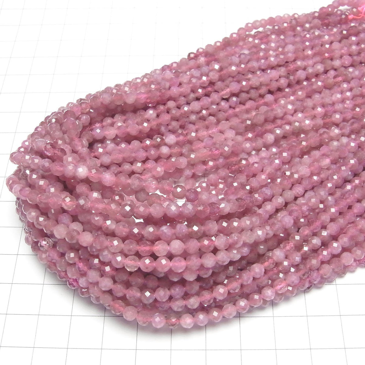 Haute Qualité ! Tourmaline Rose AA++ Facettée Ronde 4mm demi-fil ou 1 fil perles (env. 15inch/36cm)