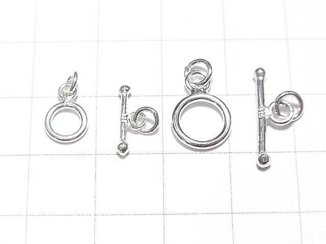 Silver 925 Toggle 6mm, 9mm Jump Ring with No Coating (1 pair)