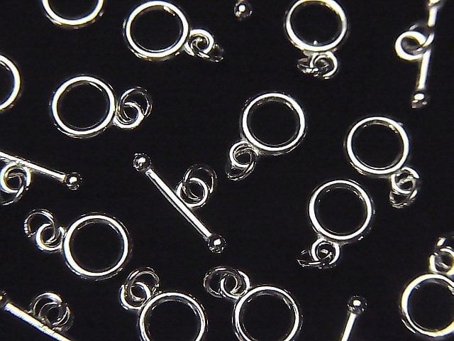 Silver925 Toggle 6mm,9mm Rhodium Plated 1pair with Jump Ring