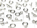 Silver925 Toggle 6mm,9mm Rhodium Plated 1pair with Jump Ring