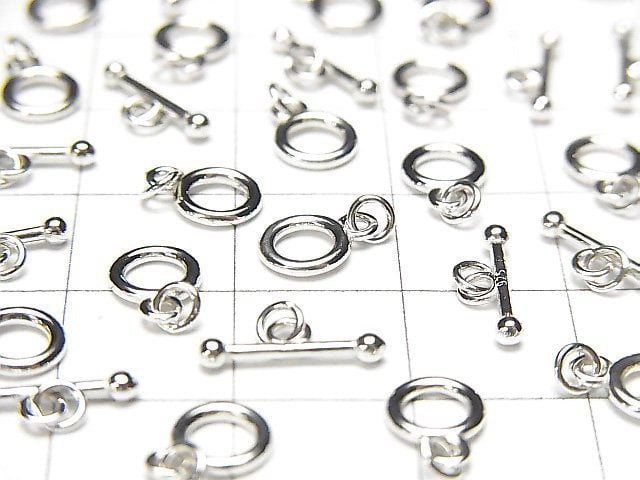 Silver925 Toggle 6mm,9mm Rhodium Plated 1pair with Jump Ring