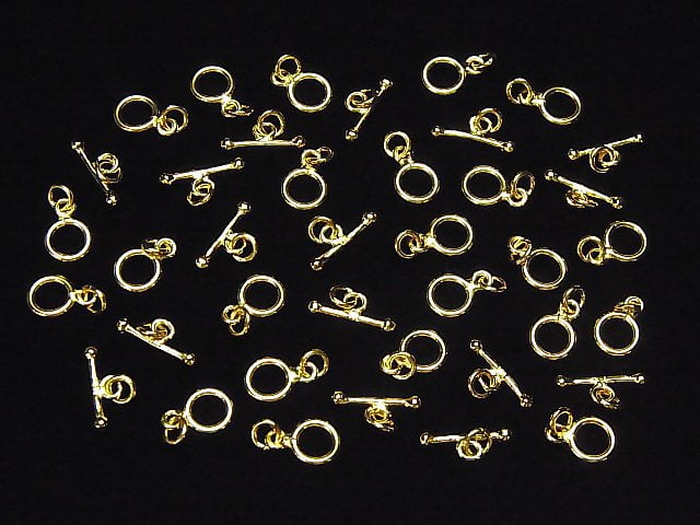 Silver925 Toggle 6mm,9mm Jump Ring with 18KGP 1pair