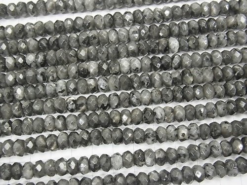 [Video] 1strand $7.79! Larvikite  Faceted Button Rondelle 8x8x5mm 1strand beads (aprx.15inch/36cm)
