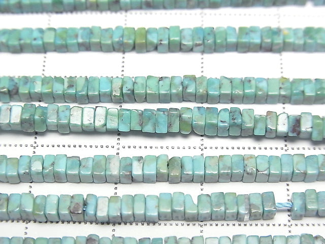 [Video]Turquoise AA++ Square Rondelle (disc) half or 1strand beads (aprx.15inch/36cm)