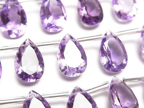 [Video]High Quality Amethyst AAA Pear shape Faceted 12x8mm 1strand (8pcs)