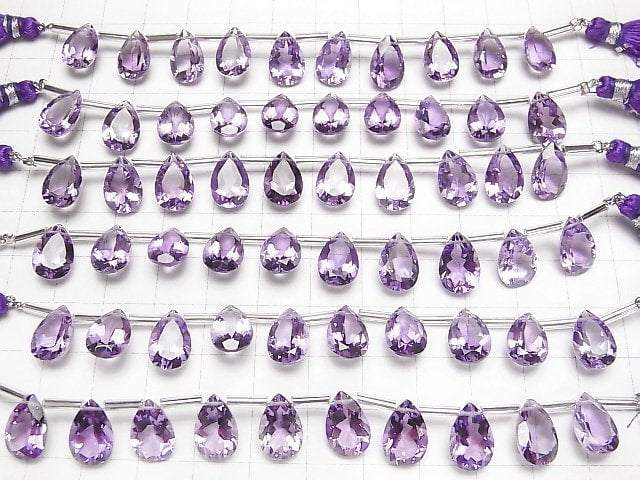 [Video]High Quality Amethyst AAA Pear shape Faceted 12x8mm 1strand (8pcs)