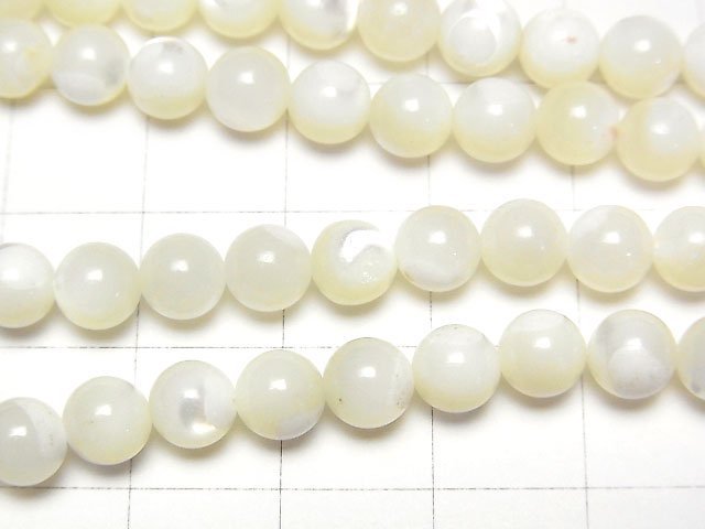 [Video] Mother of Pearl MOP White Round 6mm 1strand beads (aprx.15inch / 37cm)