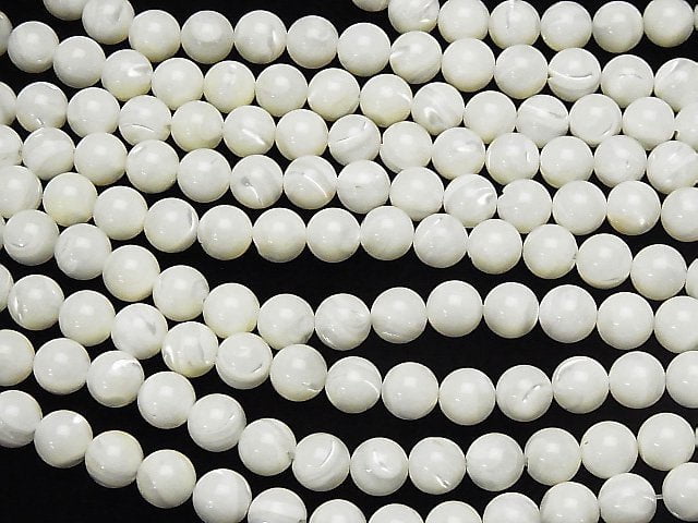 Mother of Pearl MOP White Round 10mm 1strand beads (aprx.15inch/37cm)