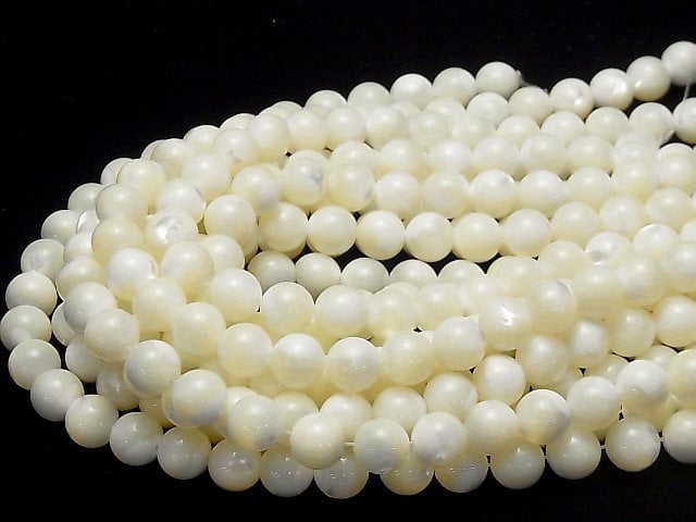 1strand $14.99! Mother of Pearl MOP White Round 12mm 1strand beads (aprx.15inch / 36cm)