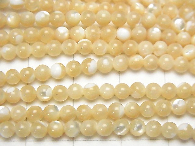 1strand $2.79! Mother of Pearl MOP Beige Round 3mm 1strand beads (aprx.15inch / 38cm)