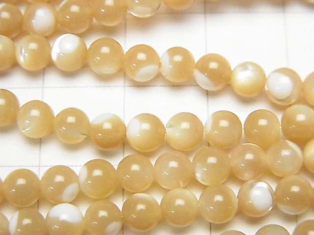 1strand $2.79! Mother of Pearl MOP Beige Round 4mm 1strand beads (aprx.15inch / 38cm)