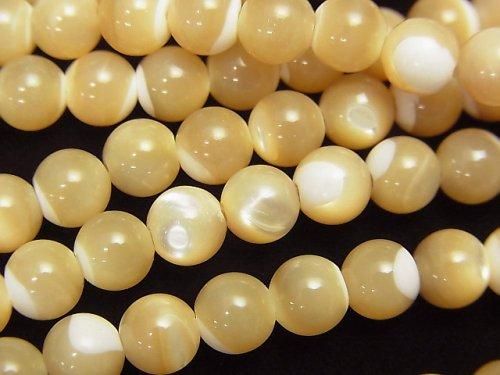 1 fil à 4,79 $ ! Nacre MOP Beige Ronde 6 mm 1 fil de perles (env. 38 cm)