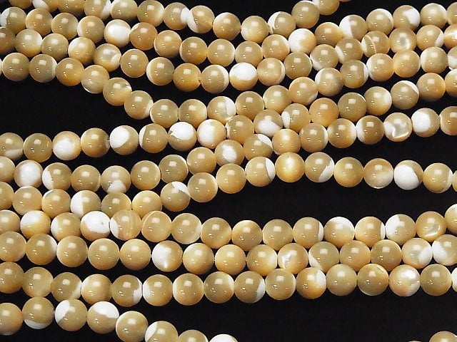 1strand $6.79! Mother of Pearl MOP Beige Round 8mm 1strand beads (aprx.15inch / 37cm)