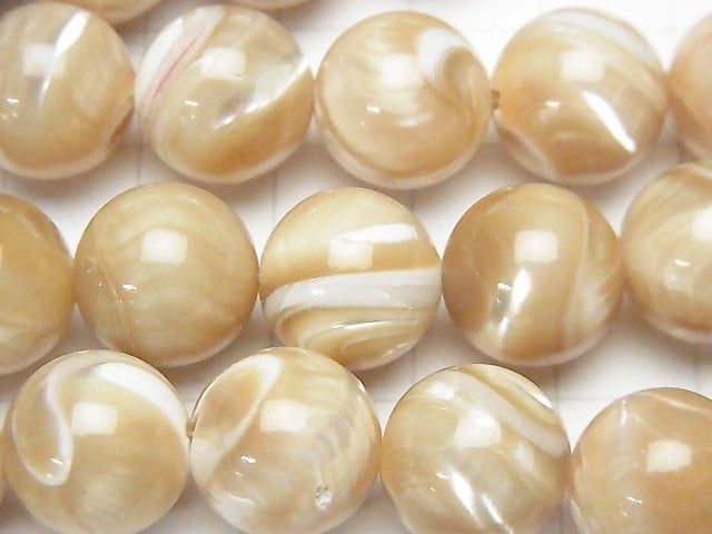 1strand $14.99! Mother of Pearl MOP Beige Round 12mm 1strand beads (aprx.15inch / 36cm)