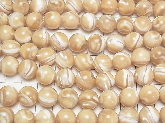 Mother of Pearl (MOP) Beige Round 12mm 1-strand beads (approx. 15 inches/37 cm)