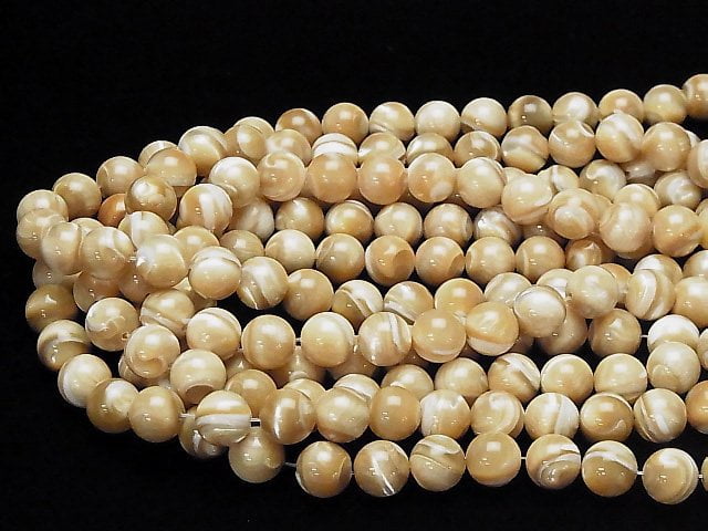 1strand $14.99! Mother of Pearl MOP Beige Round 12mm 1strand beads (aprx.15inch / 36cm)