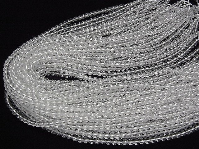 [Video] Himalayan Ice Quartz AAA - Round 4 mm half or 1 strand beads (aprx. 15 inch / 38 cm)