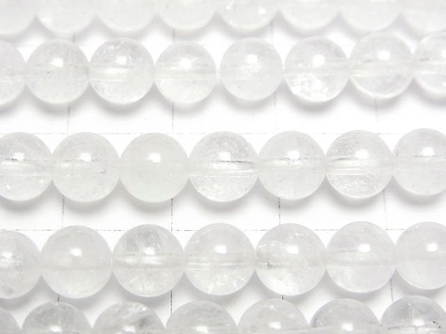 Himalayan Ice Quartz AA + Round 6 mm half or 1 strand beads (aprx.15 inch / 38 cm)