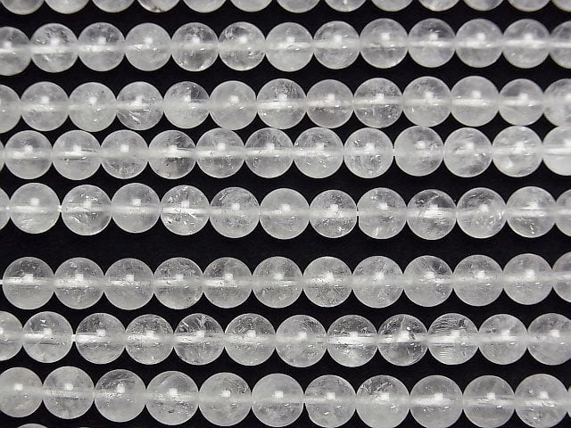 Himalayan Ice Quartz AA + Round 6 mm half or 1 strand beads (aprx.15 inch / 38 cm)