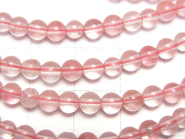 Cherry Quartz Glass  Round 4mm 1strand beads (aprx.15inch/37cm)