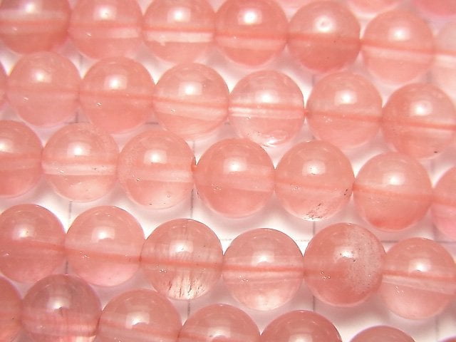 [Video] Cherry Quartz Glass  Round 6mm 1strand beads (aprx.14inch/35cm)