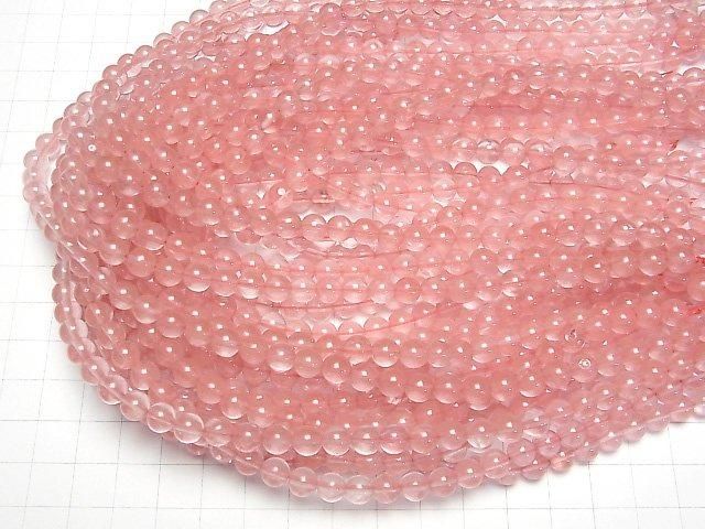 [Video] Cherry Quartz Glass Round 6mm 1-strand beads (approx. 14 inches/35 cm)