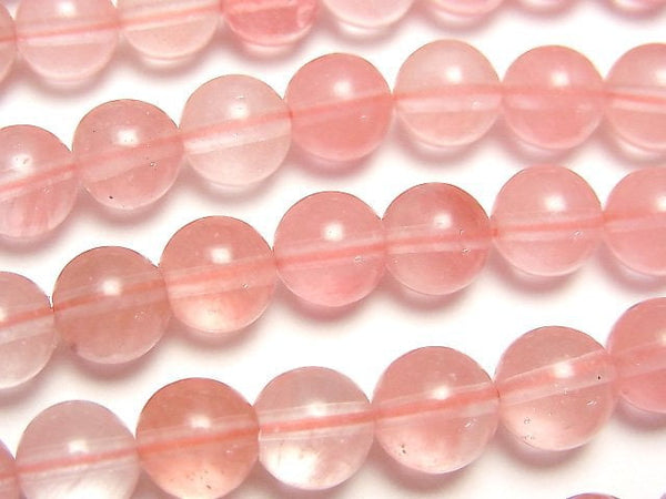 Cherry & Blueberry Quartz Glass, Round Synthetic & Glass Beads