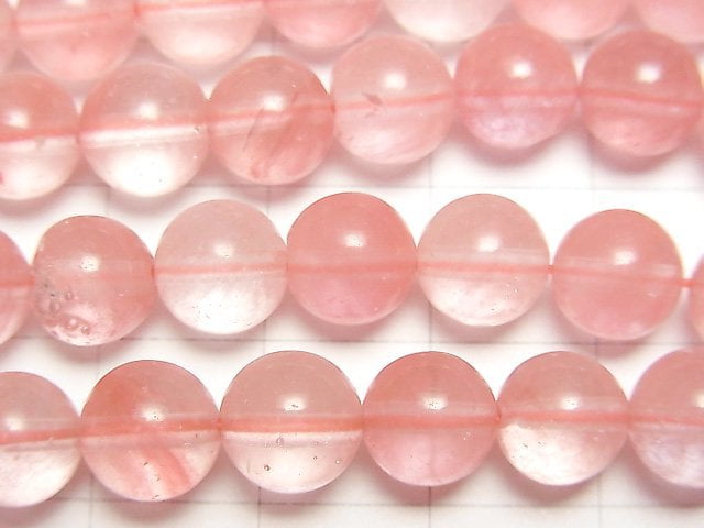 1strand $3.79! Cherry Quartz Glass  Round 8mm 1strand beads (aprx.15inch/37cm)