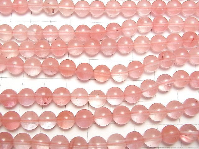 1strand $3.79! Cherry Quartz Glass  Round 8mm 1strand beads (aprx.15inch/37cm)