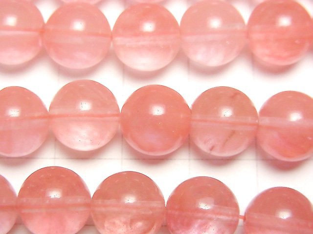 1strand $4.79! Cherry Quartz Glass  Round 10mm 1strand beads (aprx.15inch/36cm)