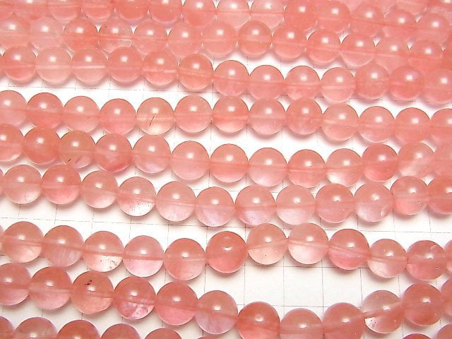 1strand $4.79! Cherry Quartz Glass  Round 10mm 1strand beads (aprx.15inch/36cm)