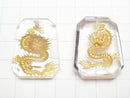 [Video] Gold! Dragon (Four Divine Beasts) Carved! Crystal AAA Pendant 32mm 1pc