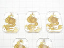 [Video] Gold! Dragon (Four Divine Beasts) Carved! Crystal AAA Pendant 32mm 1pc