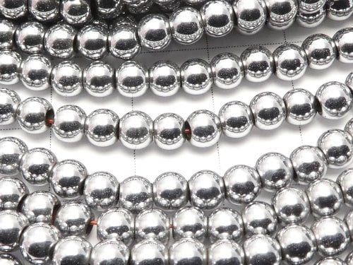 Magnetic! 1strand $3.79! Hematite Round 4mm Silver Coating 1strand beads (aprx.15inch / 38cm)