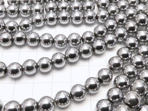 Magnetic! 1strand $4.79! Hematite Round 8mm Silver coating 1strand beads (aprx.15inch / 38cm)