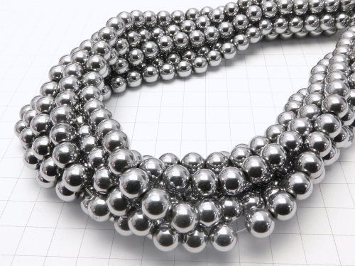 Magnetic! 1strand $4.79! Hematite Round 8mm Silver coating 1strand beads (aprx.15inch / 38cm)