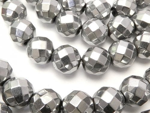 Faceted Round, Hematite Gemstone Beads