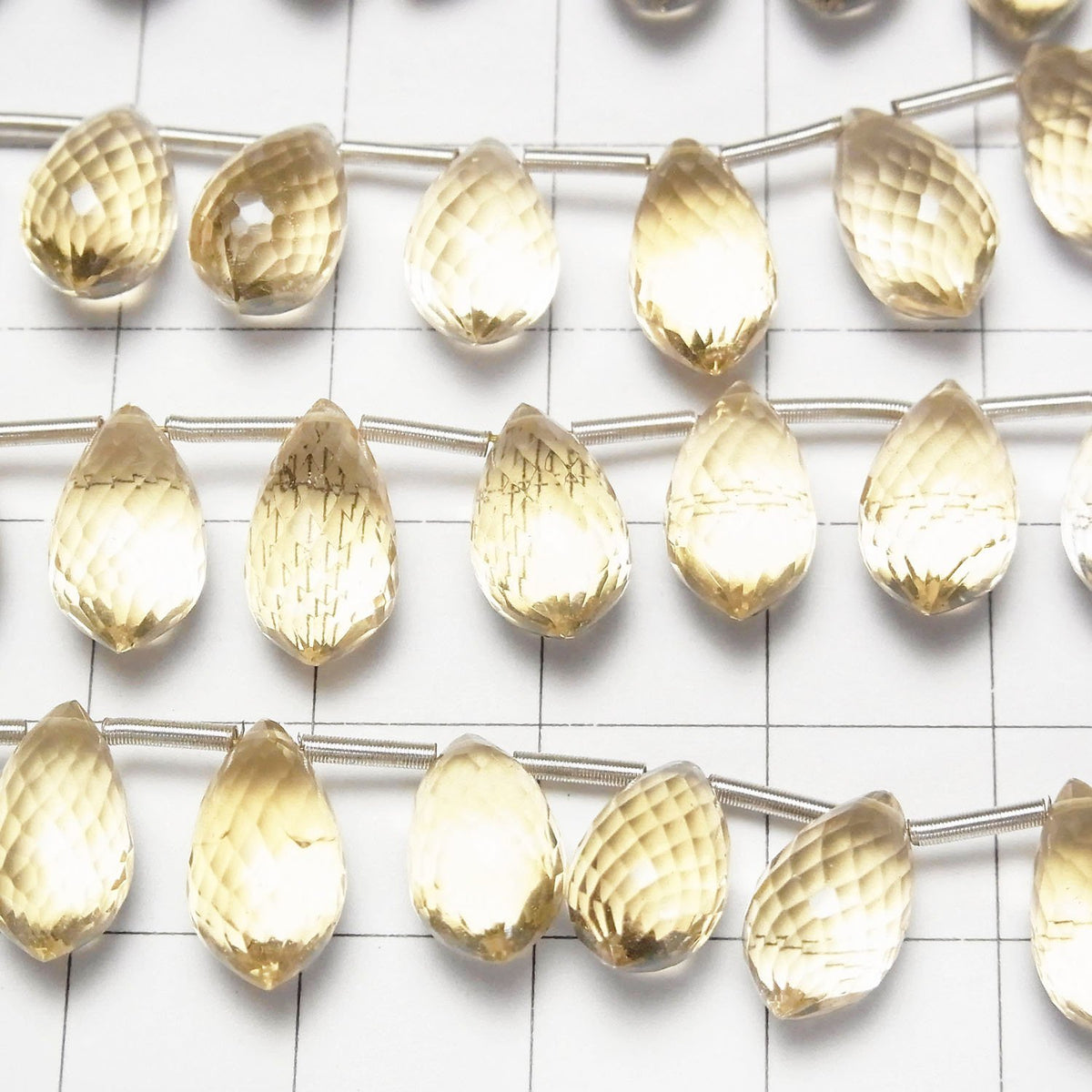 MicroCut High Quality Citrine AAA Marquise Rice Faceted Briolette 1strand beads (8pcs )