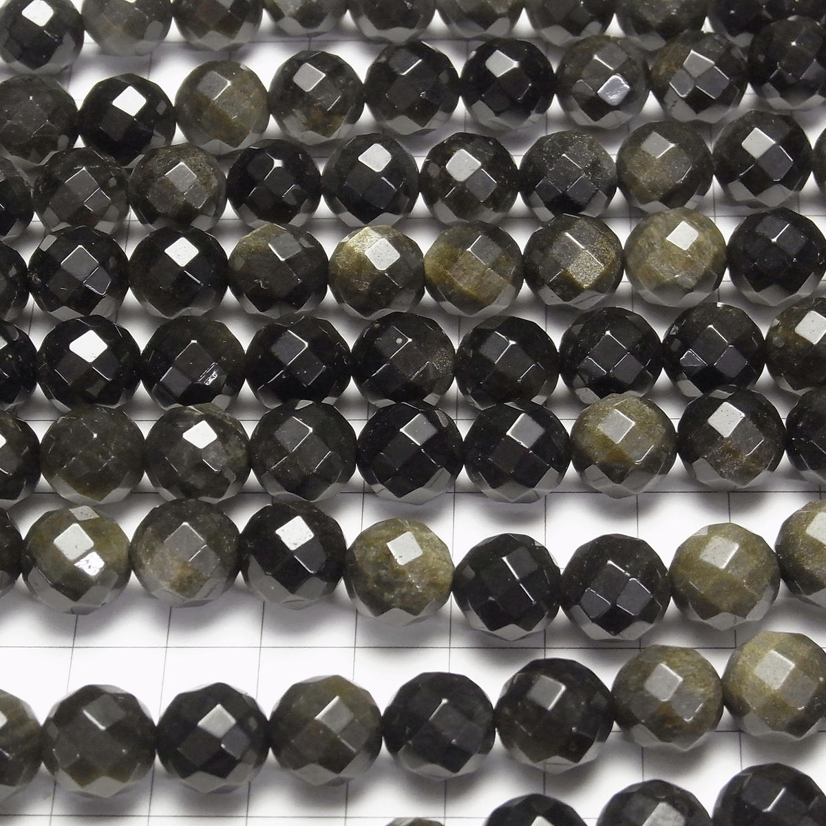 金曜石 64 切面圓珠 12mm 半串或一串珠子 (約 15 英吋 / 38 公分)