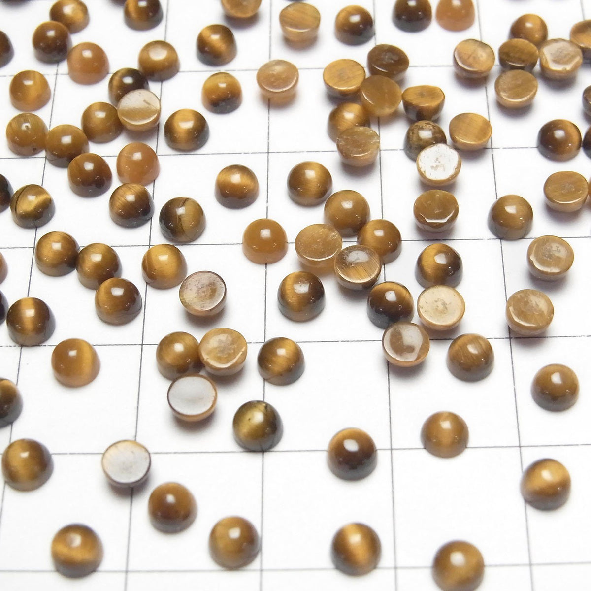Yellow Tiger's Eye AA++ Round Cabochon 4x4mm 10pcs