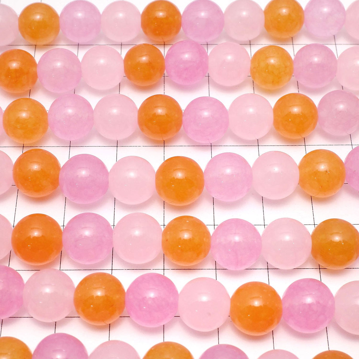 Multi Color Jade Round 10mm 1strand beads (aprx.14inch / 35cm)