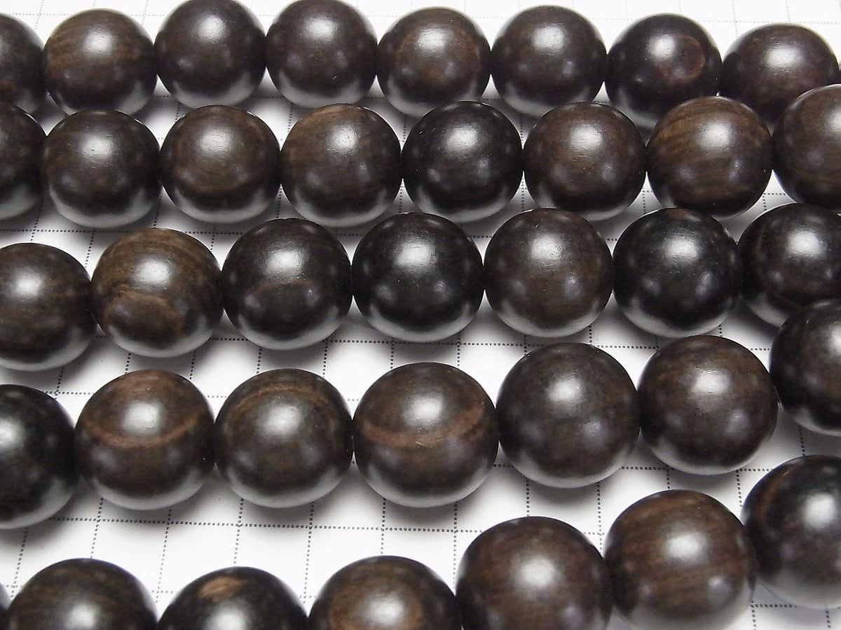 Ebony Wood Semi Round 20mm half or 1strand beads (aprx.15inch/36cm)