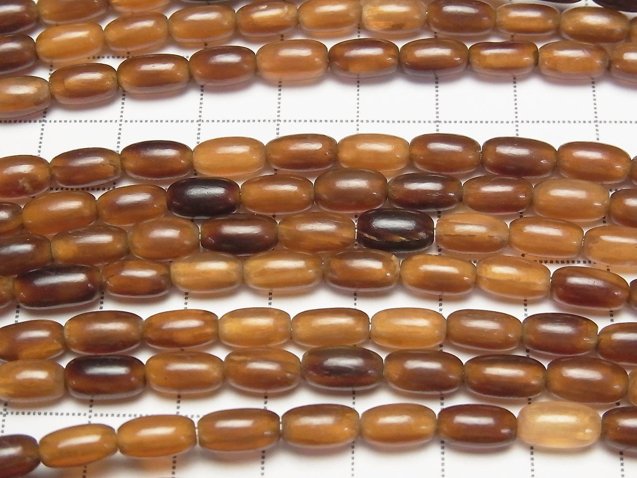 Buffalo Horn Rice 9x4x4mm Brown 1strand beads (aprx.15inch/38cm)