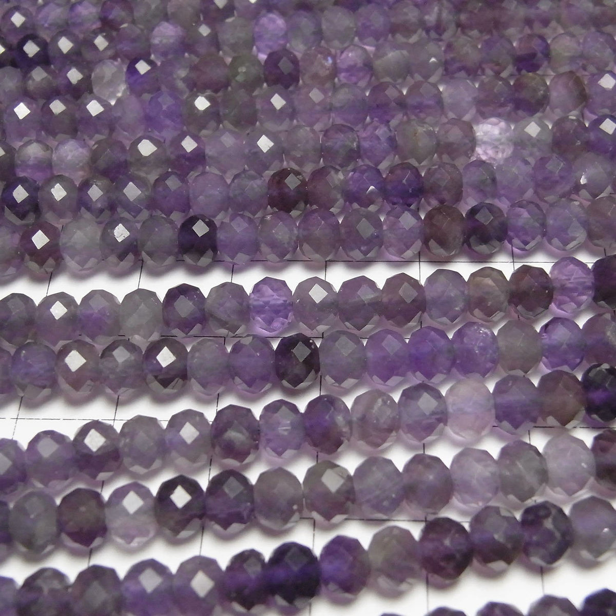 Haute qualité ! Améthyste facettée bouton rondelle 6x6x4mm 1 fil de perles (environ 15 pouces/37cm)