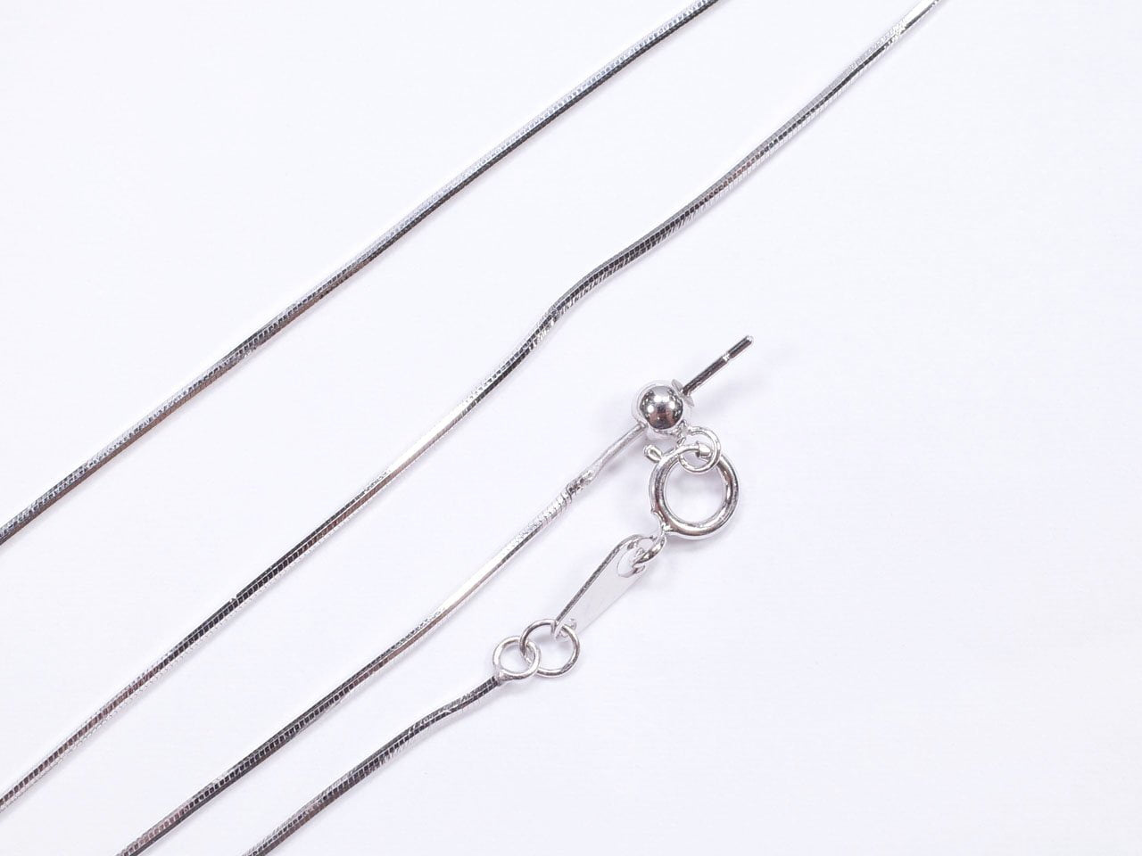 Silber 925 Schlangenkette mit Schieberegler 0.7mm Rhodium beschichtet [45cm] Halskette 1 Stück