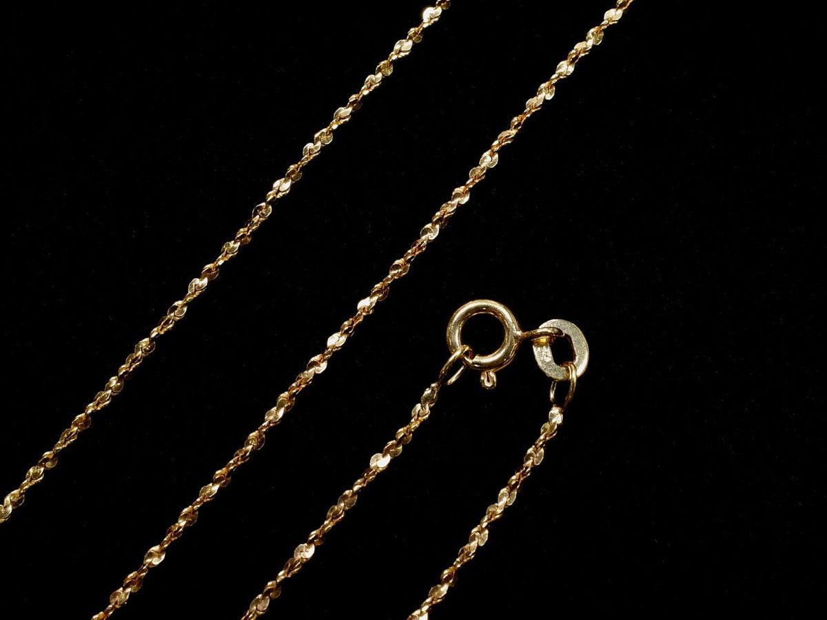 Collier en argent 925 torsadé (en forme de S) 1,2 mm plaqué or 18 carats [40cm][45cm][50cm][60cm] 1 pièce